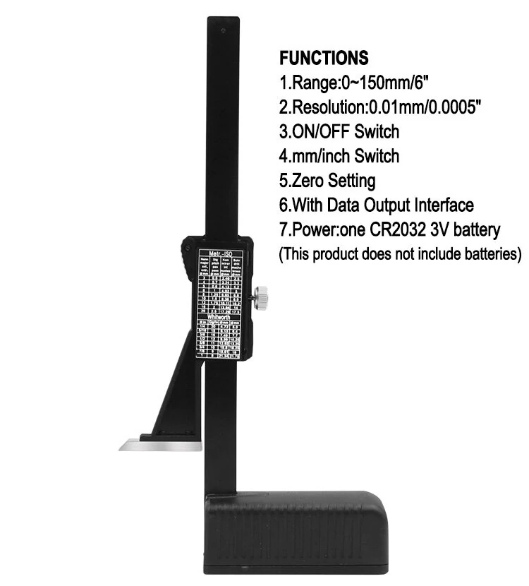 0-150mm Digital Height Gauge Electronic Digital Height Gauge Vernier Caliper Ruler Wood Table Marking Ruler — view 5