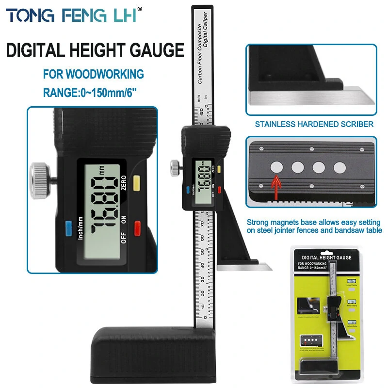 0-150mm Digital Height Gauge Electronic Digital Height Gauge Vernier Caliper Ruler Wood Table Marking Ruler — view 8