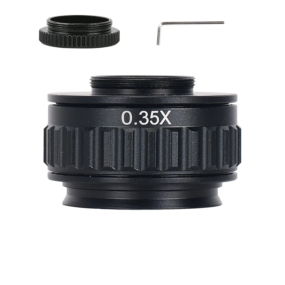 0.35X 0.5X C mount Lens Adapter Focus Adjustable Camera Installation C mount Adapter to New Type Trinocular Stereo microscope — view 6