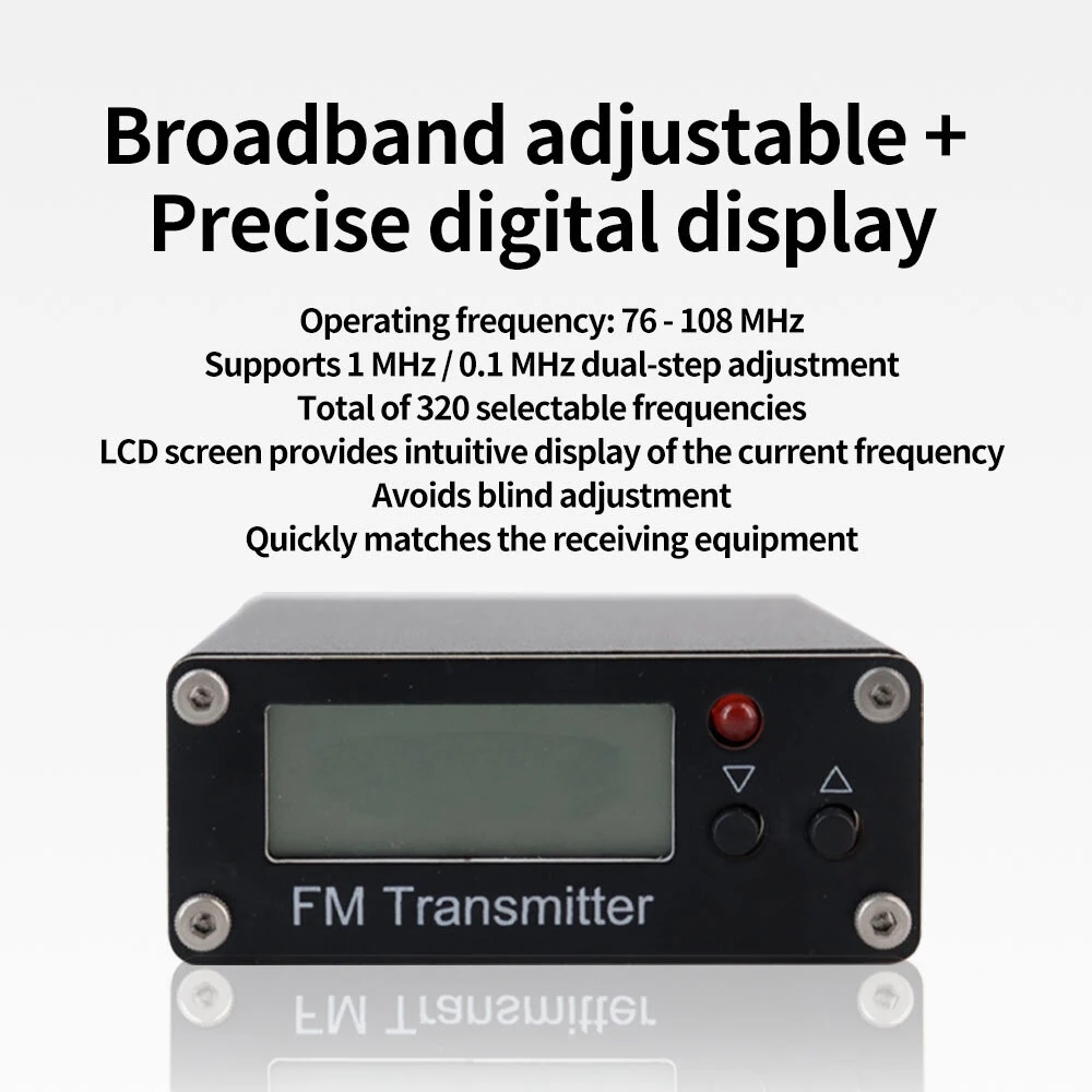 0.5W Digital Stereo FM Transmitter 76-108MHz LCD Display Type-C 3.5mm Audio Broadband Adjustable Long Distance Transmission — view 4