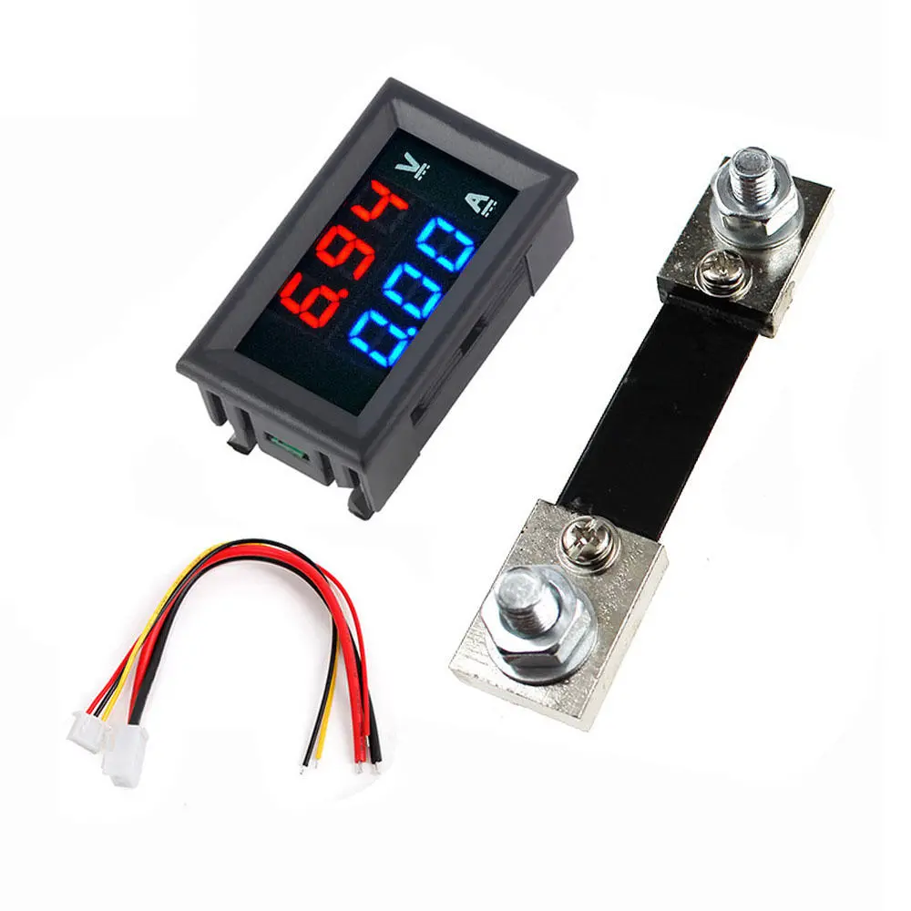 0.56" Blue Red Dual LED Display Mini Digital Voltmeter Ammeter DC 100V 100A Panel Amp Volt Voltage Current Meter Tester — view 2