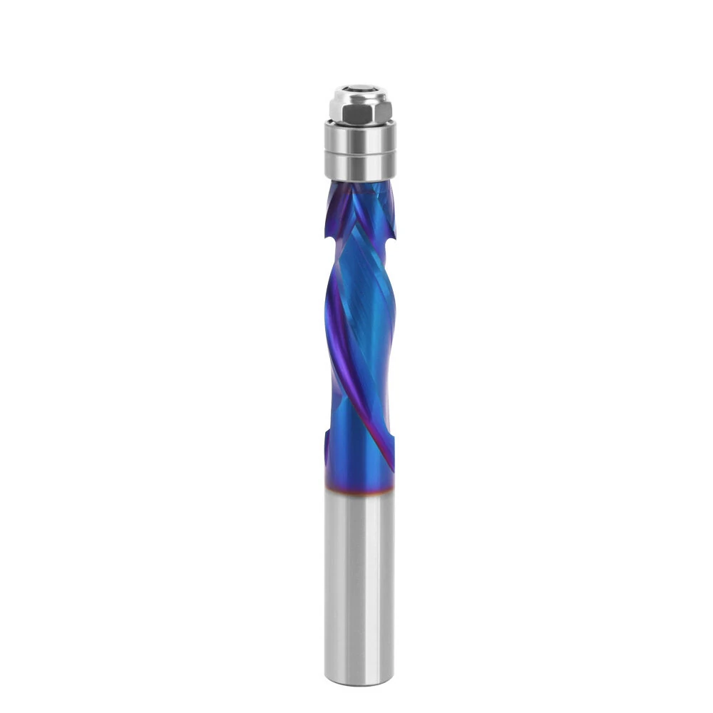 1/2" Shank YK20 Carbide CNC Router Bit Blue Coated Compression Flush Trim Mill for Slotting and Trimming — view 2