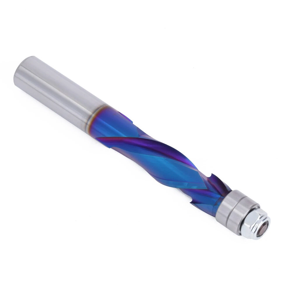 1/2" Shank YK20 Carbide CNC Router Bit Blue Coated Compression Flush Trim Mill for Slotting and Trimming — view 3