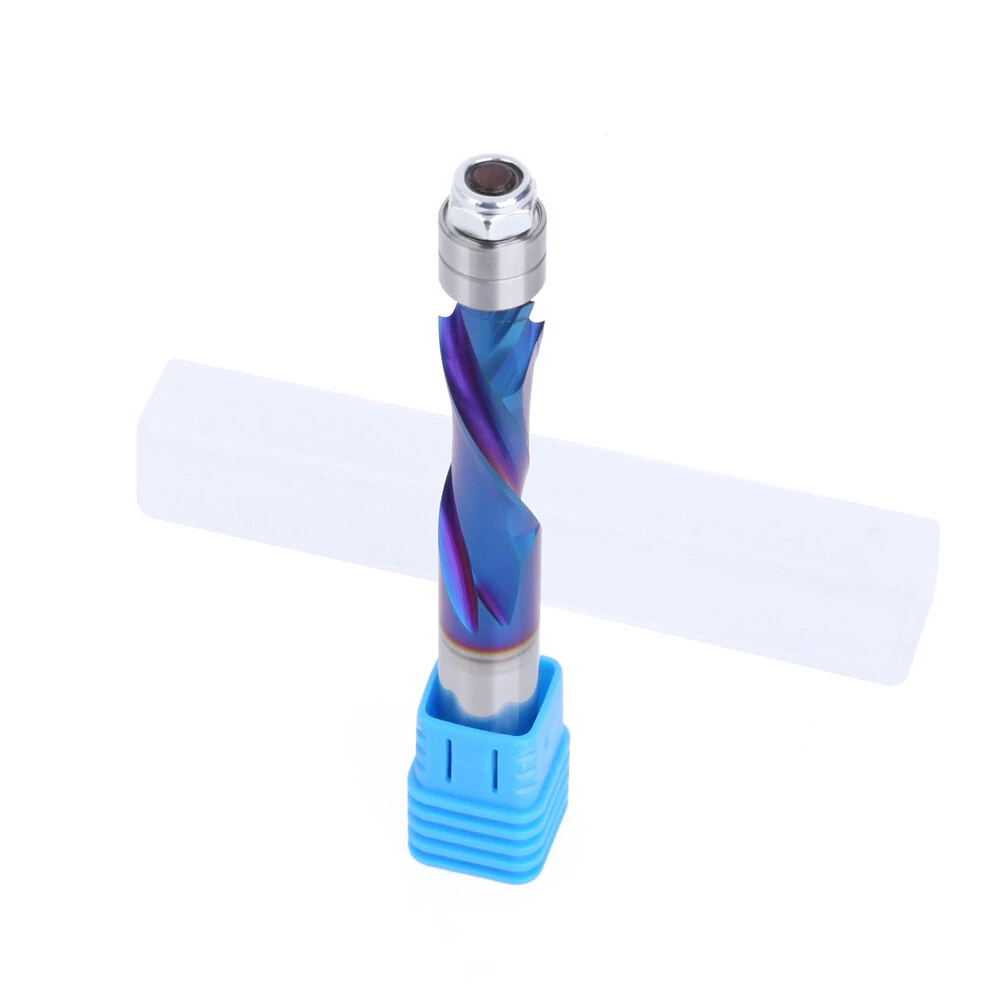 1/2" Shank YK20 Carbide CNC Router Bit Blue Coated Compression Flush Trim Mill for Slotting and Trimming — view 6