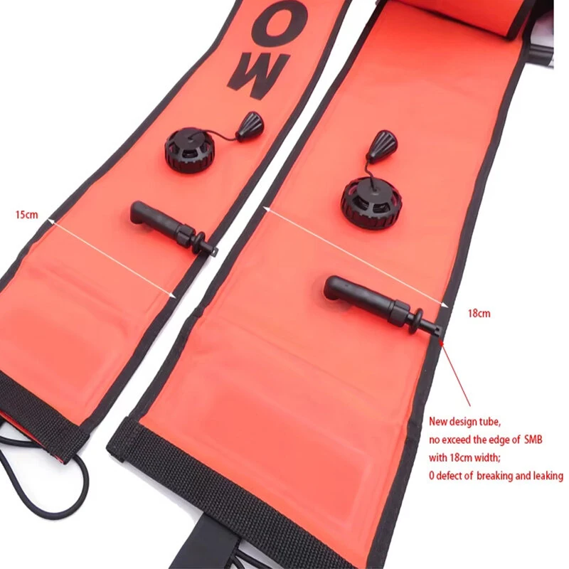 1.2m*15cm Scuba Diving High Quality Scuba Diving Inflatable Safety Sausage Signal Surface Buoy (SMB) Tube — view 2