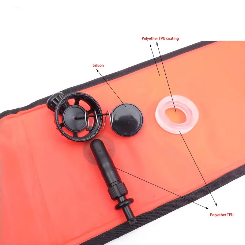 1.2m*15cm Scuba Diving High Quality Scuba Diving Inflatable Safety Sausage Signal Surface Buoy (SMB) Tube — view 4