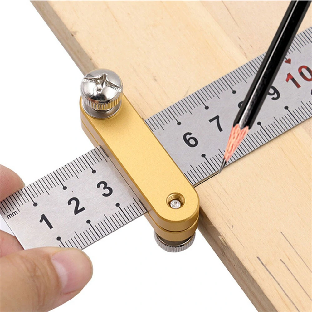 1/2PCS Steel Ruler Positioning Block Angle Scriber Line Marking Gauge for Ruler Locator Woodworking Carpentry Scriber Tools — view 2