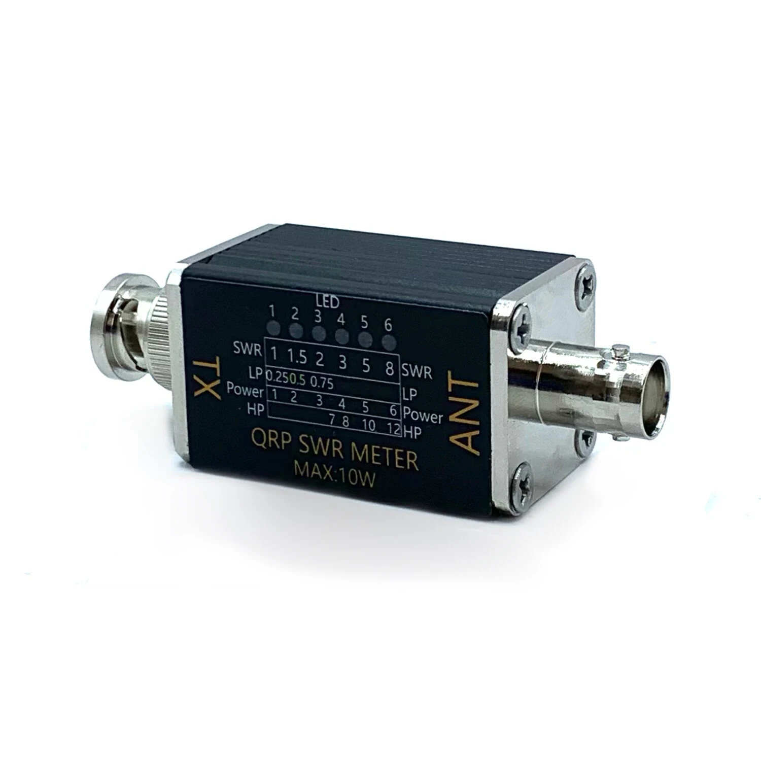 1- 30mhz 10W Standing Wave Meter Power Meter with 6 LED Indicators Portable SWR Meter — view 2