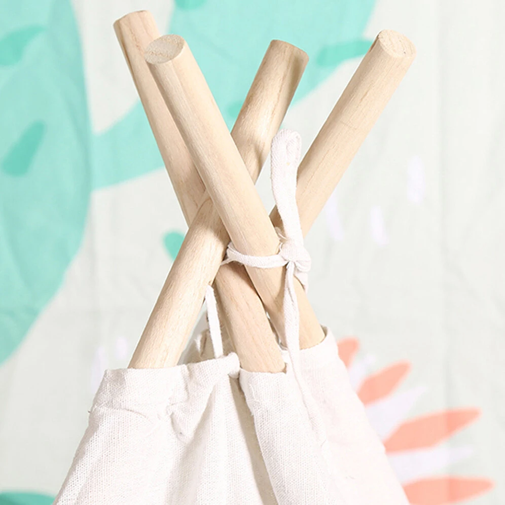 1.35M-1.8M Baby Tents Teepee Durable＆Quality Cotton Canvas Triangle Tent Kids Playhouse Pretend Indoor/Outdoor Play Tent Decoration House Game Gift — view 5