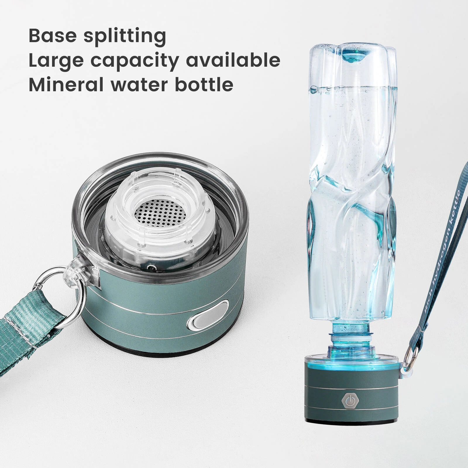 1.5L  2 In 1 Portable Hydrogen Water Bottle H2 Rich Water Kettle Sport Hydrogen Water Bottle With Spe Pem Hydrogen Oxygen Separation Technology — view 5