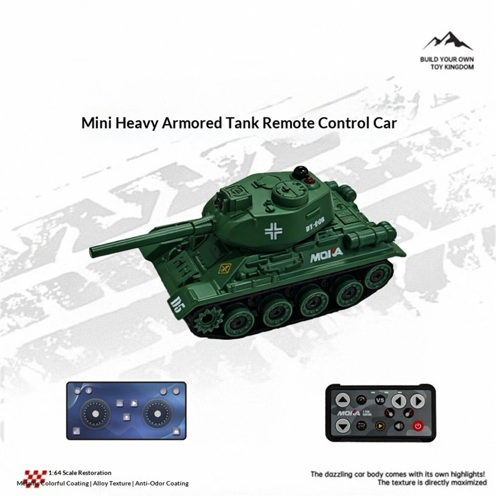 1/64 2.4G Mini RC Tank Tiger 99A Desktop Simulation Infrared Battle Tracked Support App Control Shooting Sound Three Speed Remote Vehicles Models Micro Toys — view 10