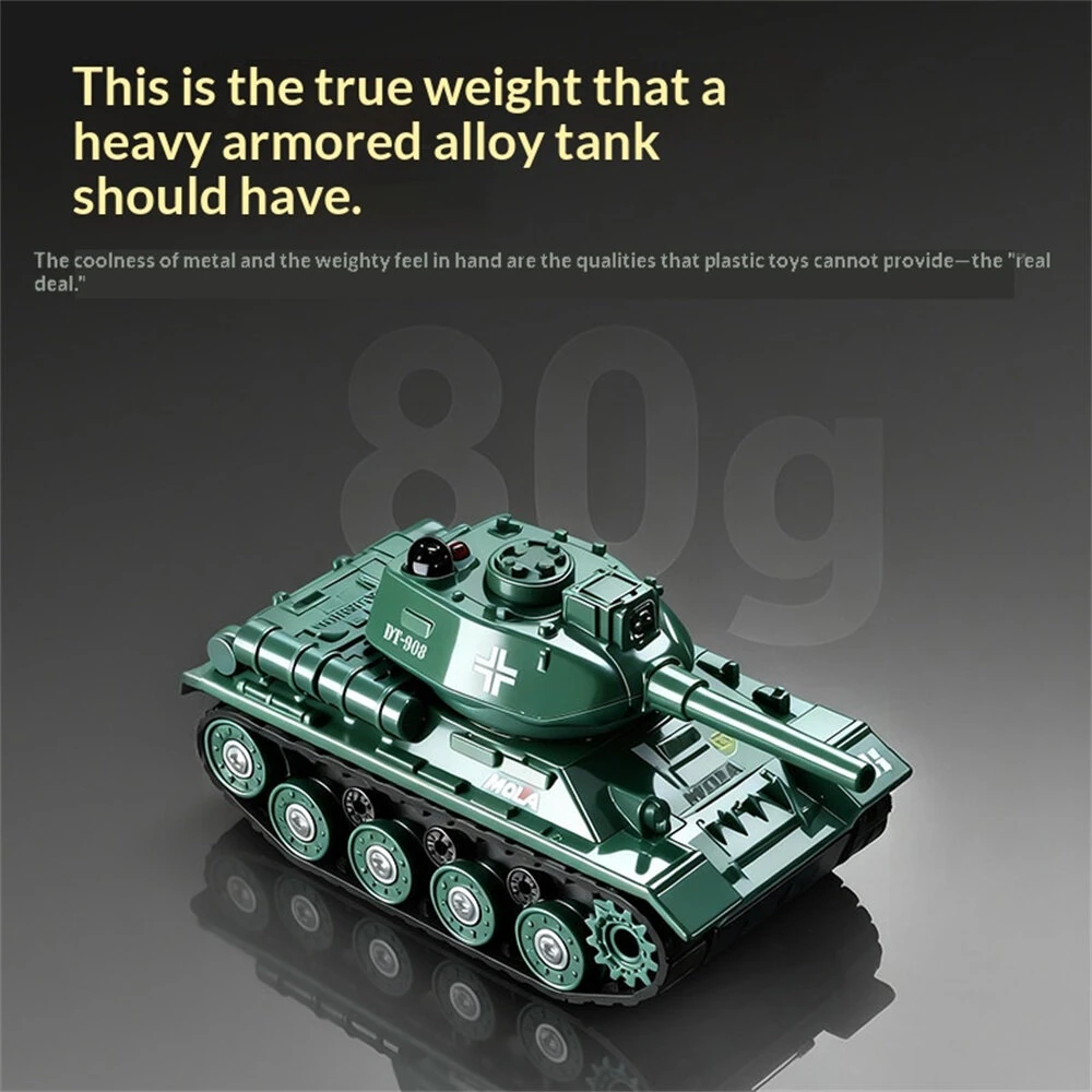 1/64 2.4G Mini RC Tank Tiger 99A Desktop Simulation Infrared Battle Tracked Support App Control Shooting Sound Three Speed Remote Vehicles Models Micro Toys — view 4