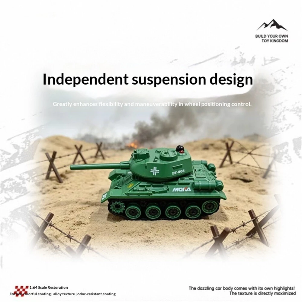 1/64 2.4G Mini RC Tank Tiger 99A Desktop Simulation Infrared Battle Tracked Support App Control Shooting Sound Three Speed Remote Vehicles Models Micro Toys — view 8