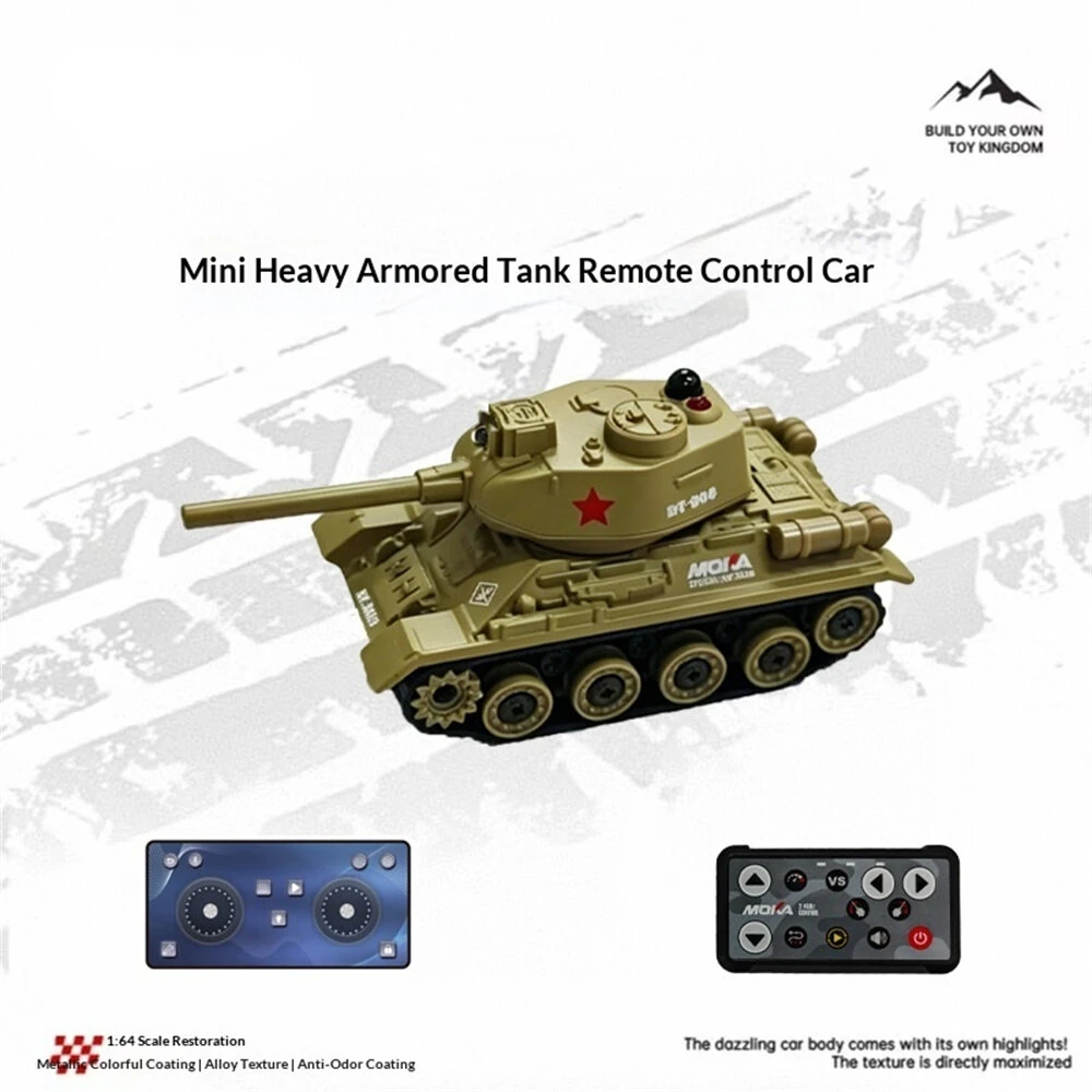 1/64 2.4G Mini RC Tank Tiger 99A Desktop Simulation Infrared Battle Tracked Support App Control Shooting Sound Three Speed Remote Vehicles Models Micro Toys — view 9