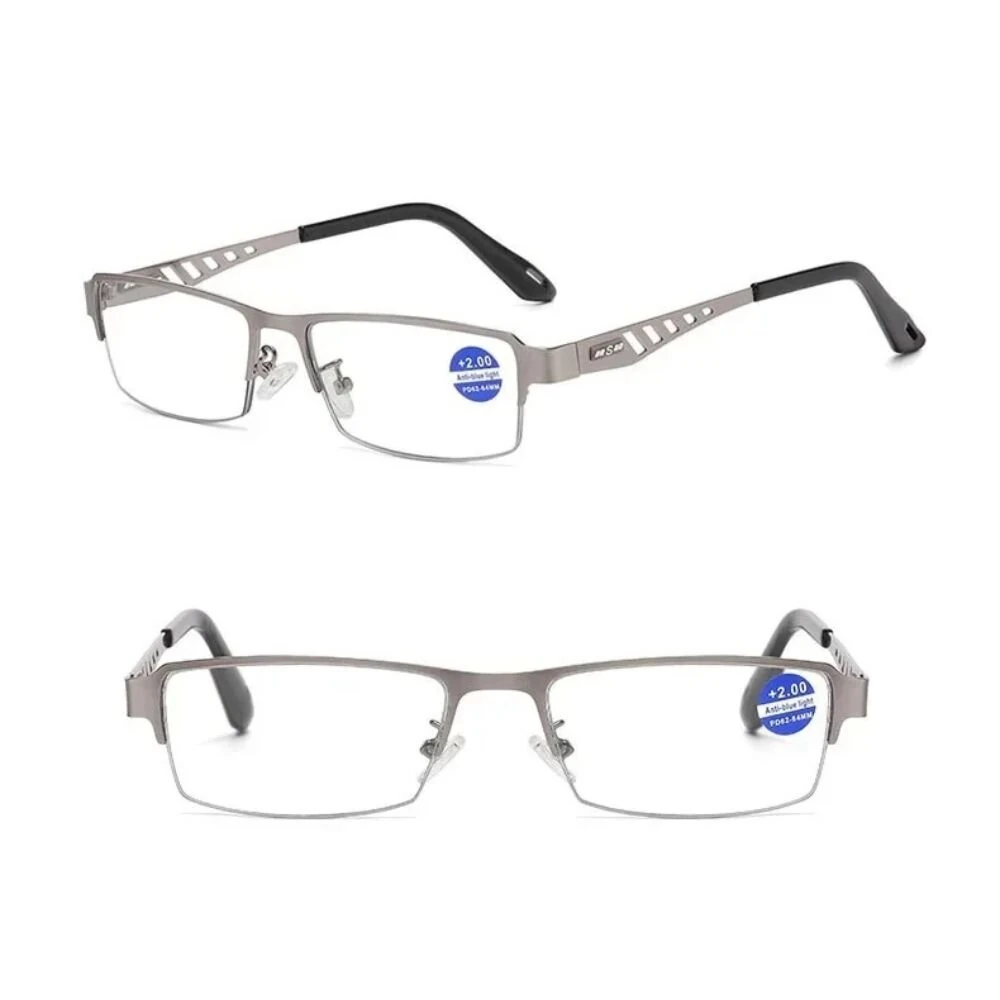1 Pair Half frame Anti-blue light HD Reading Glasses Business Style Men's Presbyopia Eyewear Glasses