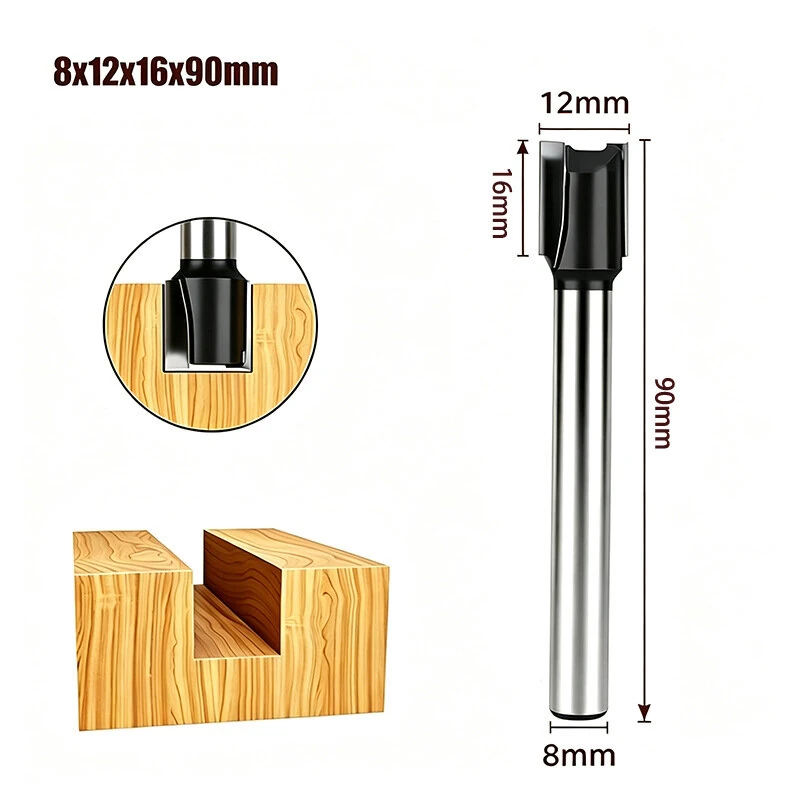 1 Pc Mortise Tenon Milling Inclined Router Bit 8mm Shank Double Edge Tungsten Steel Cutter for Laminate MDF Plywood Hardwood Softwood CNC Electric Router — view 7
