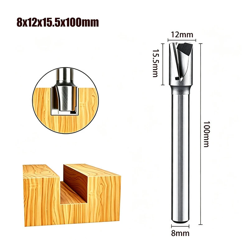 1 Pc Mortise Tenon Milling Inclined Router Bit 8mm Shank Double Edge Tungsten Steel Cutter for Laminate MDF Plywood Hardwood Softwood CNC Electric Router — view 8