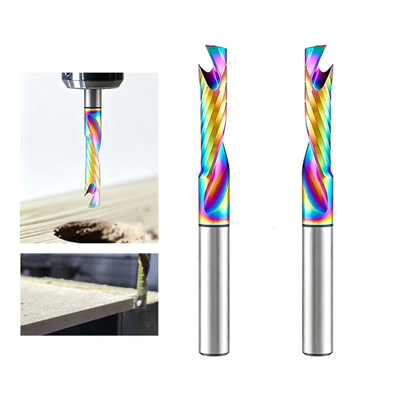 1 pc Single Flute O-Flute Carbide Router Bit 1/4'' Blade Diameter for CNC Router Micro Milling Machine Wood Timber MDF Synthetic Board Laminate — image 1
