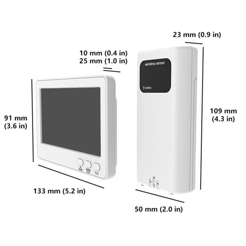 1-to-3 Wireless Weather Station Barometer Color LCD Screen Temperature Humidity Meter Freezing Point Reminder Rainproof Forecast Sensor — view 5