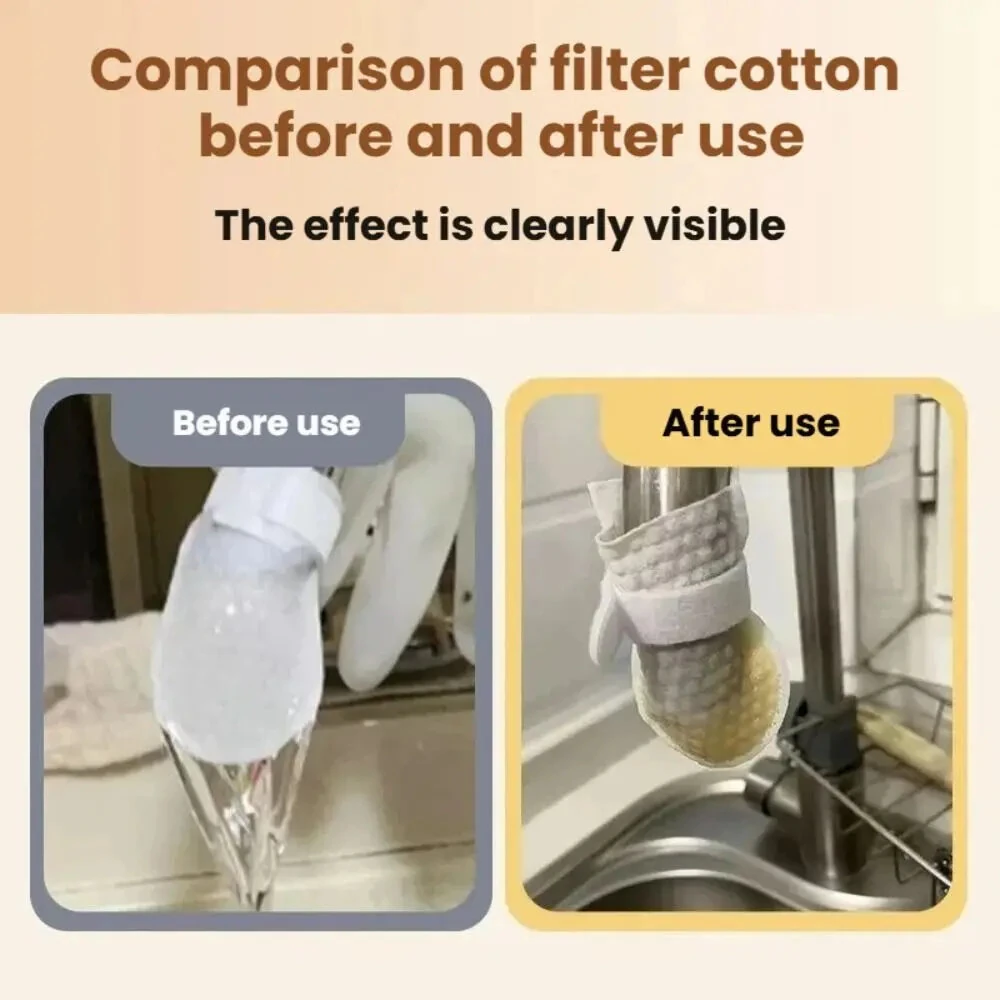 10/50Pcs Universal Faucet Filter Cotton Anti-splash Thickened Faucet Filter with T-strap Tap Water Filter Bag — view 10