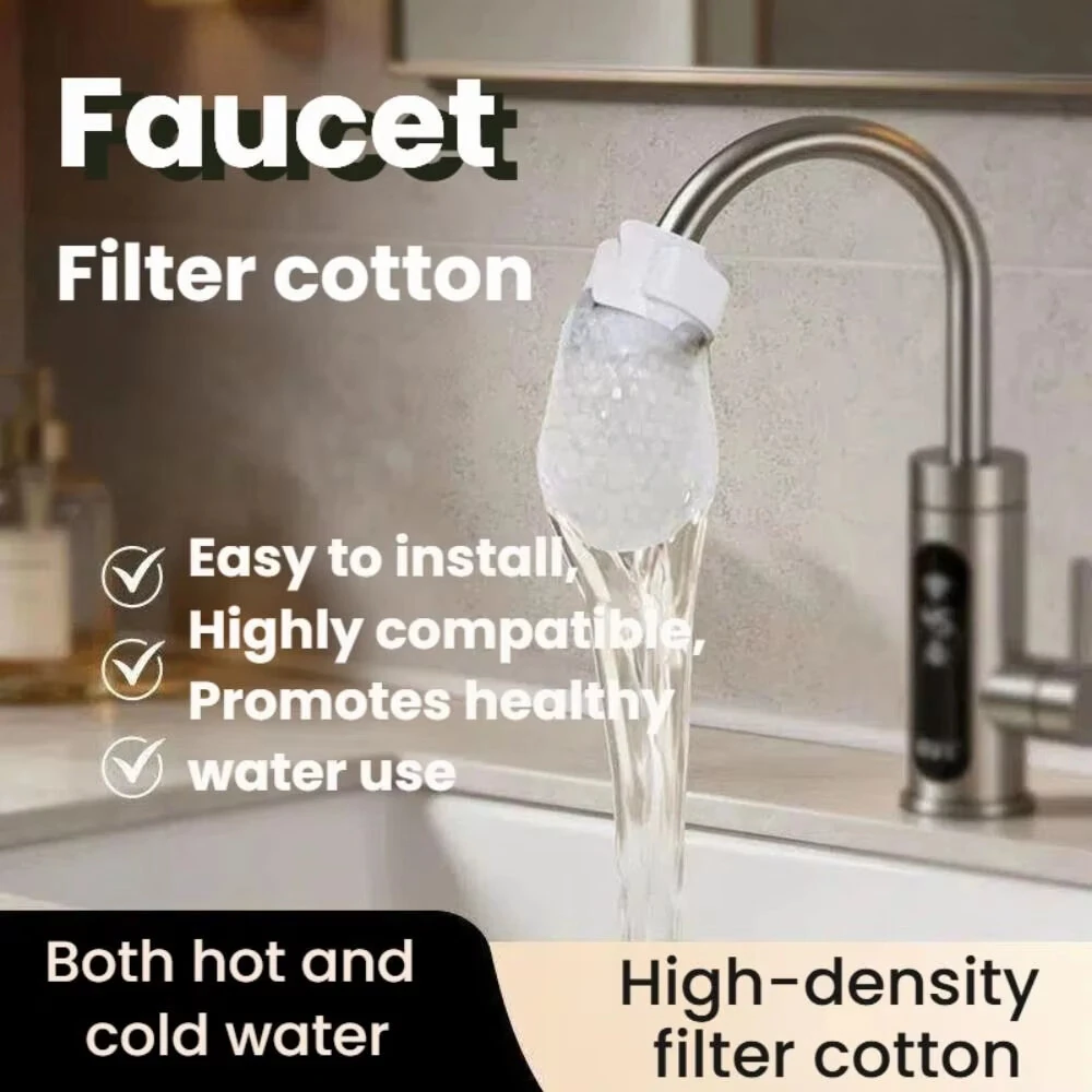 10/50Pcs Universal Faucet Filter Cotton Anti-splash Thickened Faucet Filter with T-strap Tap Water Filter Bag — view 3