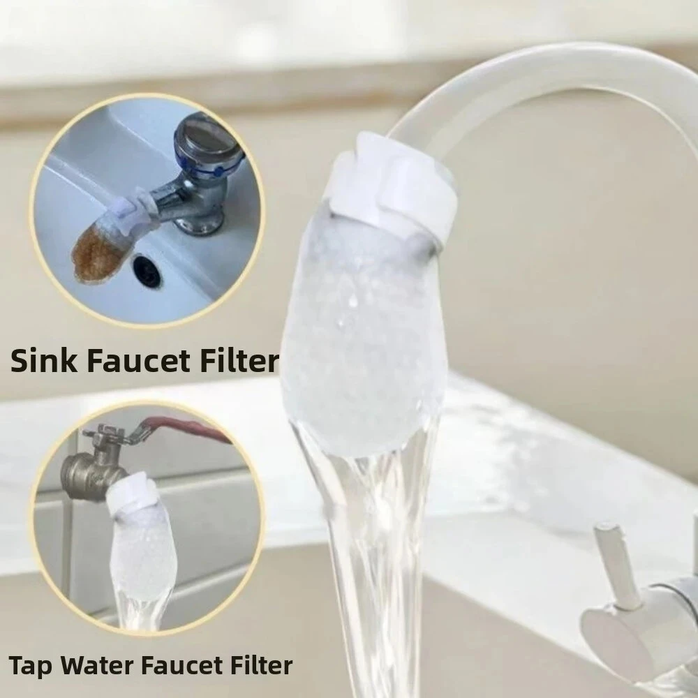 10/50Pcs Universal Faucet Filter Cotton Anti-splash Thickened Faucet Filter with T-strap Tap Water Filter Bag — view 4