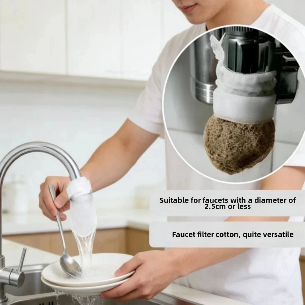 10/50Pcs Universal Faucet Filter Cotton Anti-splash Thickened Faucet Filter with T-strap Tap Water Filter Bag — view 5