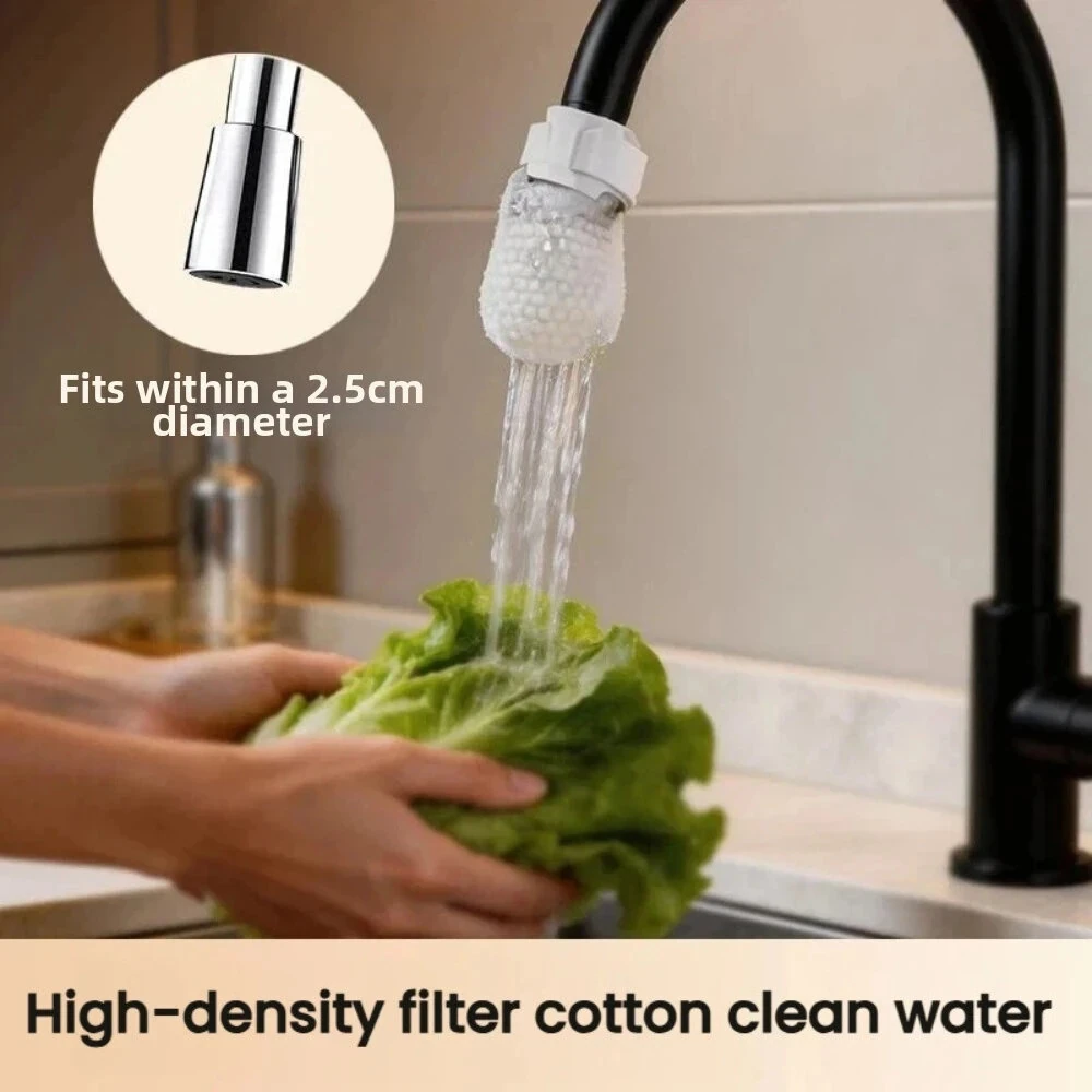 10/50Pcs Universal Faucet Filter Cotton Anti-splash Thickened Faucet Filter with T-strap Tap Water Filter Bag — view 6