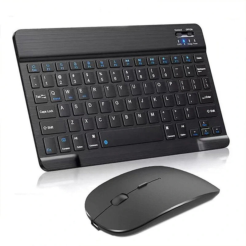 10 inch Mini bluetooth Keyboard and Mouse Set for iPad Xiaomi Huawei Phone Tablet Slim Wireless Mute Keyboard for Android IOS Windows — Pricio