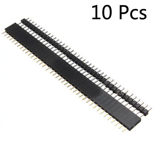 10 Pair 40 Pin Header 2.54mm Male Female SIL Socket Row Strip PCB Connector — Pricio
