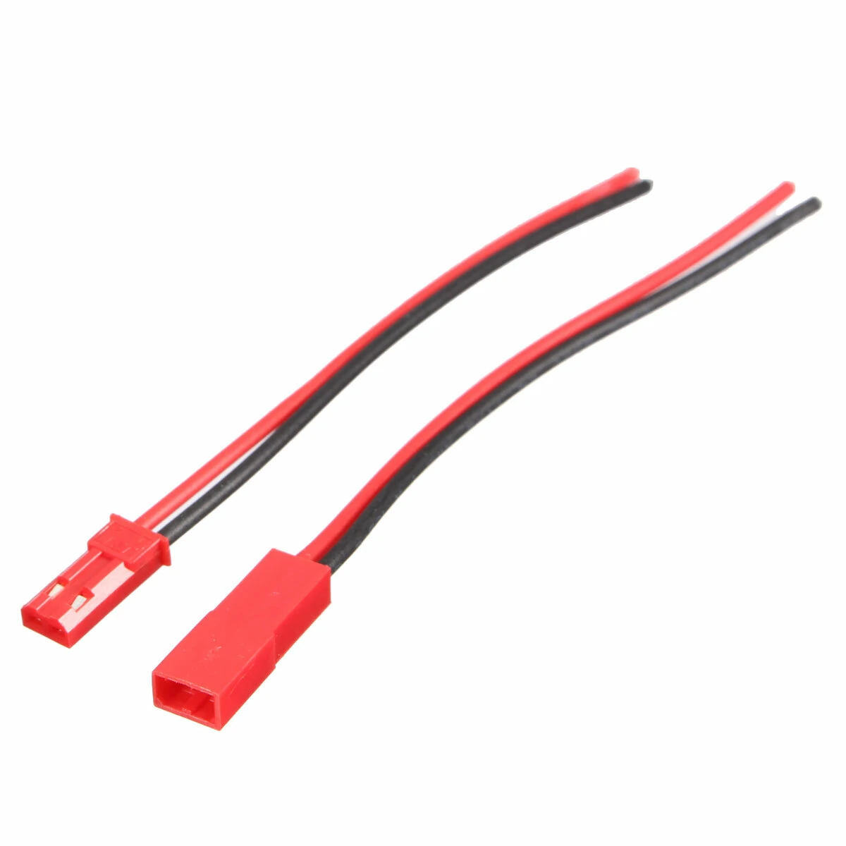 10 Pairs 2 Pins JST Female + Male Connector Plug Cable Wire Line 110mm Red — view 5