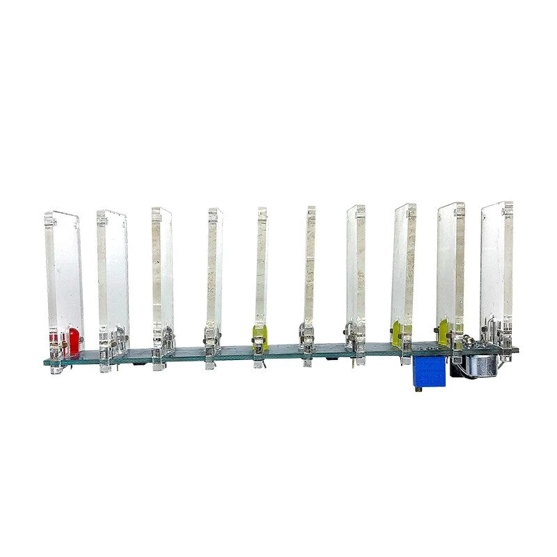 10-Segment Crystal Column Sound-Controlled Spectrum Lamp DIY Kit 7-Color LED Lights Adjustable Sensitivity RF-4 Board 5V 3A — view 3