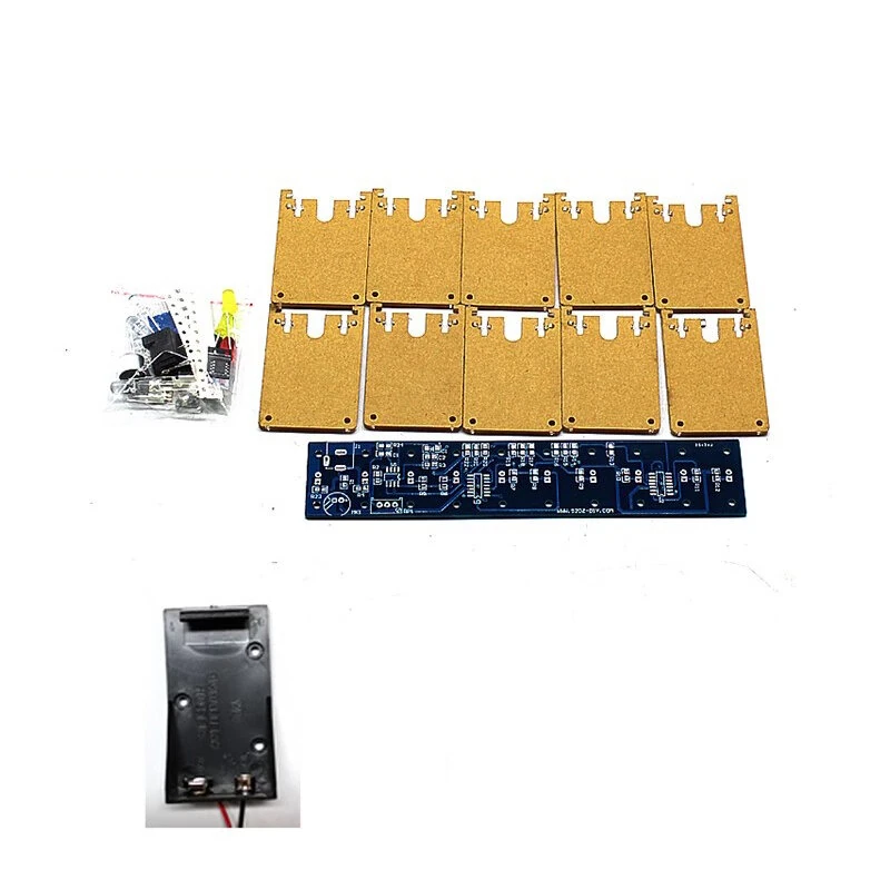 10-Segment Crystal Column Sound-Controlled Spectrum Lamp DIY Kit 7-Color LED Lights Adjustable Sensitivity RF-4 Board 5V 3A — view 5