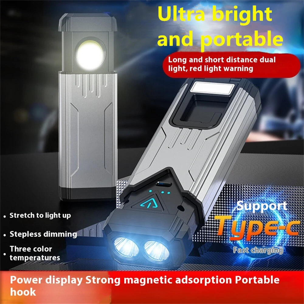 1000LM Super Bright Magnetic Flashlight USB Rechargeable Portable LED Work Lamp Multimode 18650 Waterproof Camping Tent Light — view 9