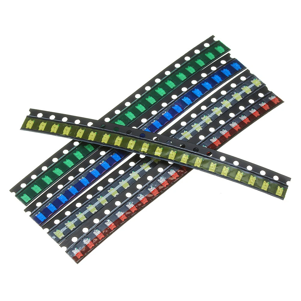 100Pcs 5 Colors 20 Each 1206 LED Diode Assortment SMD LED Diode Kit Green/RED/White/Blue/Yellow — view 7