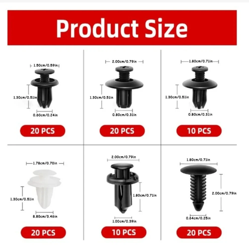 100pcs Auto Fastener Clip Kit Fender Rivet Clips Car Body Push Retainer Pin Rivet Bumper Door Trim Panel Retainer Car Clips — view 7