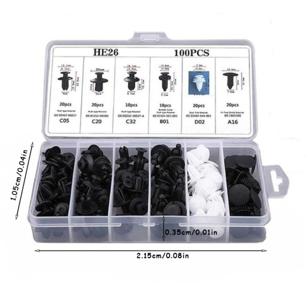 100pcs Auto Fastener Clip Kit Fender Rivet Clips Car Body Push Retainer Pin Rivet Bumper Door Trim Panel Retainer Car Clips — view 9
