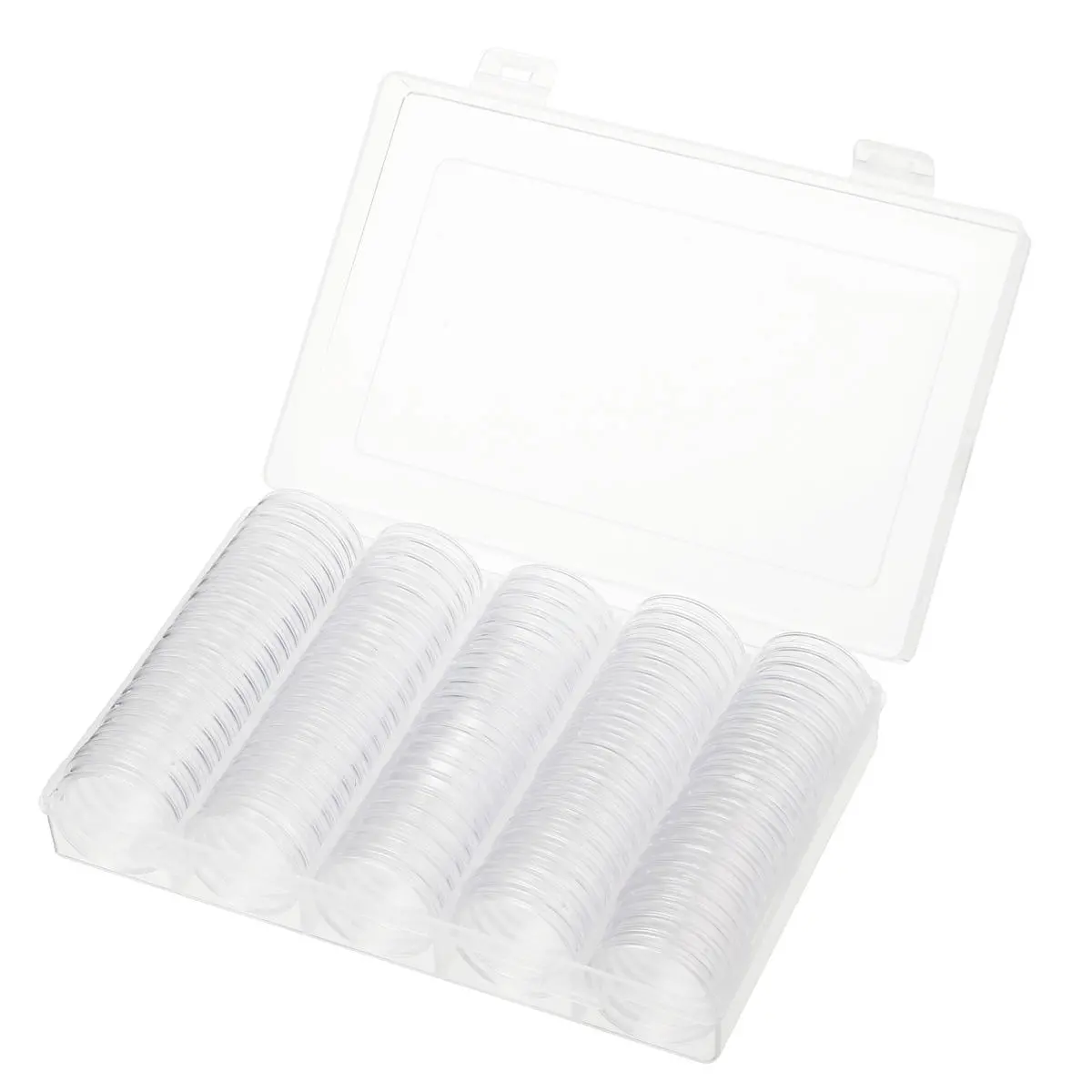 100Pcs/Lot 20/25/27/30mm Clear Plastic Coin Holder Universal Commemorative Coin Shell Collector — view 2