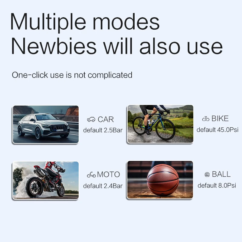 100W Portable Car Air Pump Wireless Air Pump Car Tire Pump Power Bank with LED Emergency Light for Cars Motorcycles Bicycles — view 10