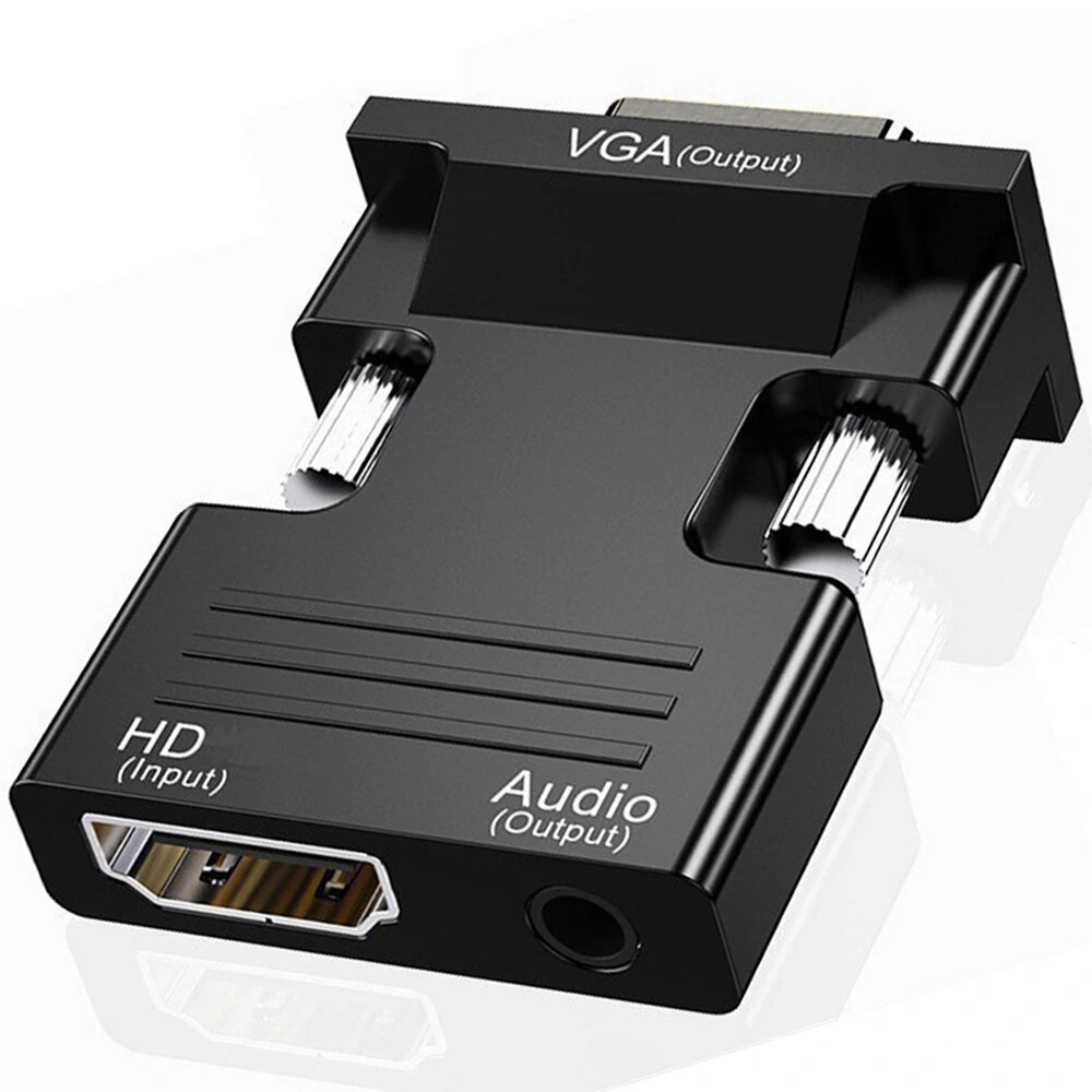 1080P Male to Female HDMI to VGA Adapter Audio Cable Converter for Laptop TV Box Projector Laptop — Pricio