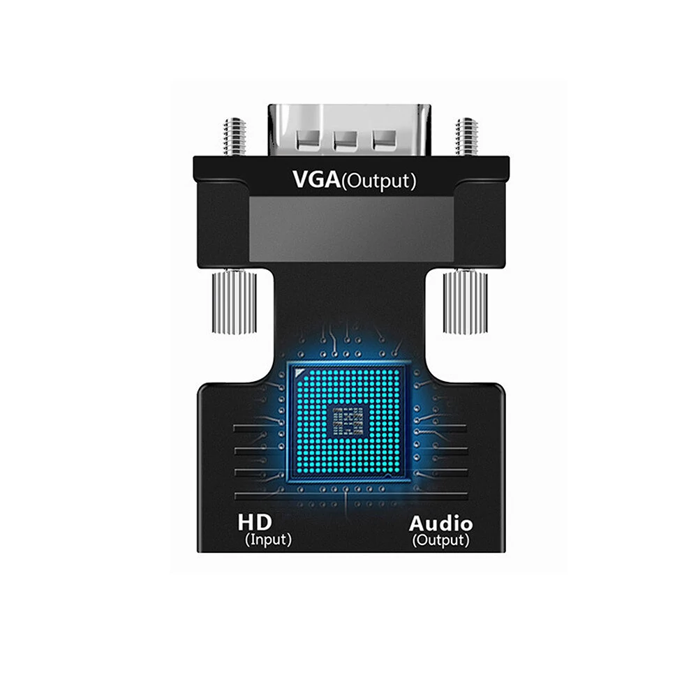 1080P Male to Female HDMI to VGA Adapter Audio Cable Converter for Laptop TV Box Projector Laptop — view 4