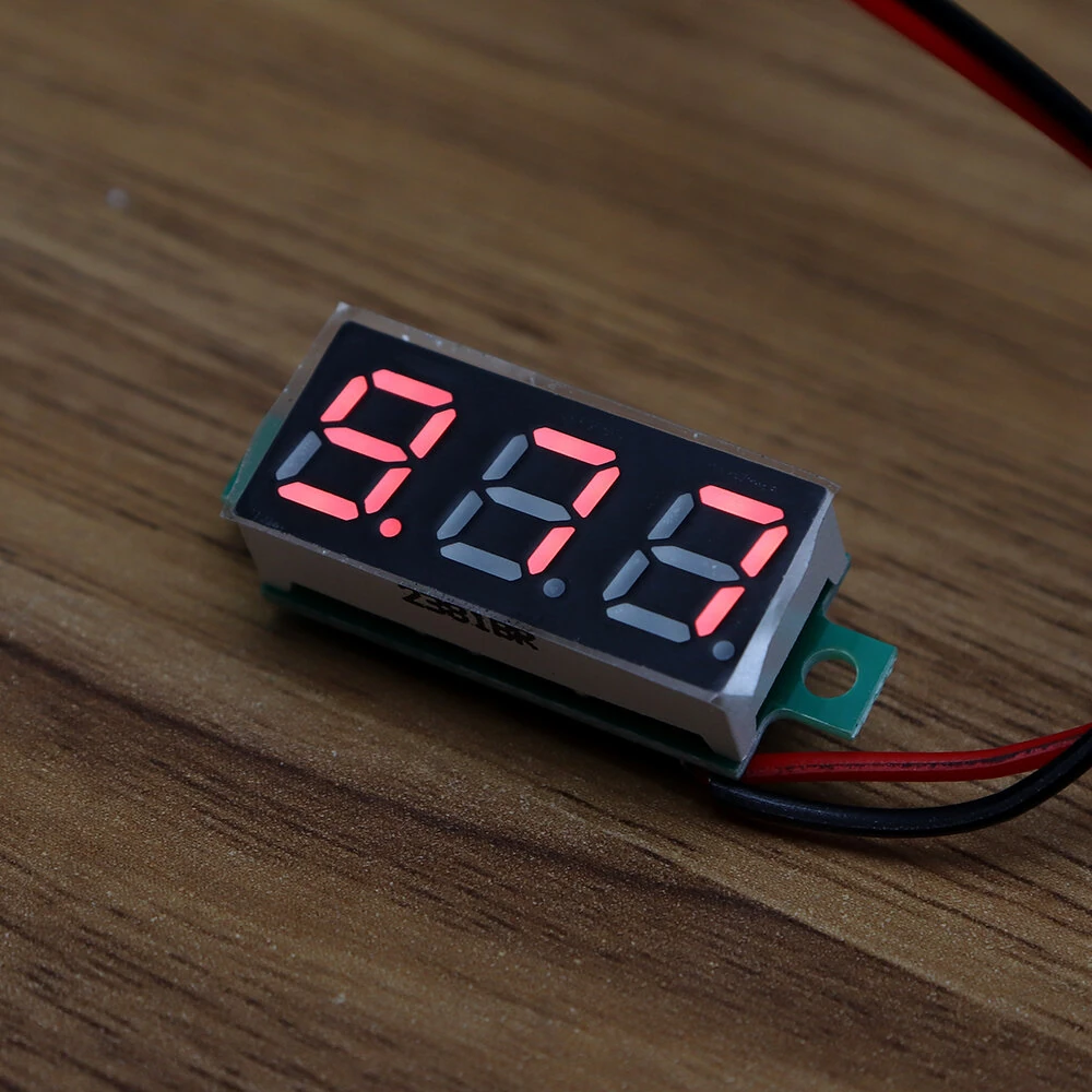 10pcs 0.28 Inch Two-wire 2.5-30V Digital Red Display DC Voltmeter Adjustable Voltage Meter — view 8