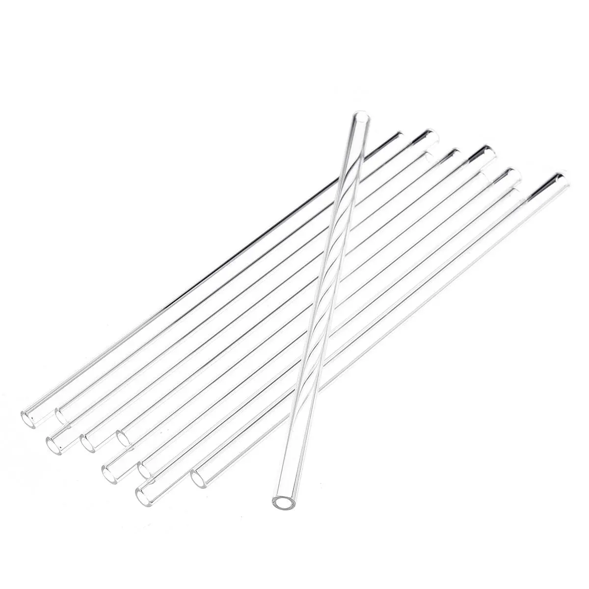 10Pcs 200x7x2mm Length 200mm OD 7mm 2mm Thick Wall Borosilicate Glass Blowing Tube Lab Factory School Home Tubes — image 1
