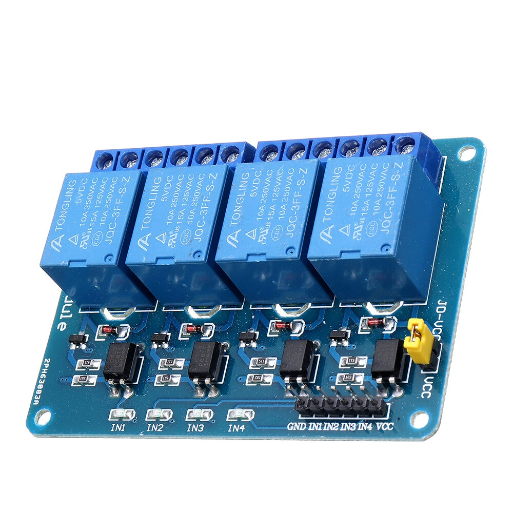 10pcs 5V 4 Channel Relay Module For PIC ARM DSP AVR MSP430 Blue Geekcreit for Ar — view 10