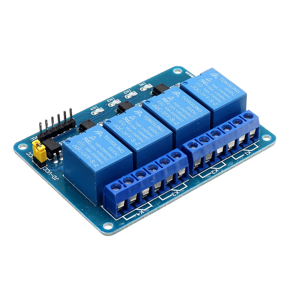 10pcs 5V 4 Channel Relay Module For PIC ARM DSP AVR MSP430 Blue Geekcreit for Ar — view 2