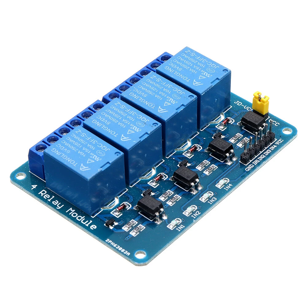 10pcs 5V 4 Channel Relay Module For PIC ARM DSP AVR MSP430 Blue Geekcreit for Ar — view 5