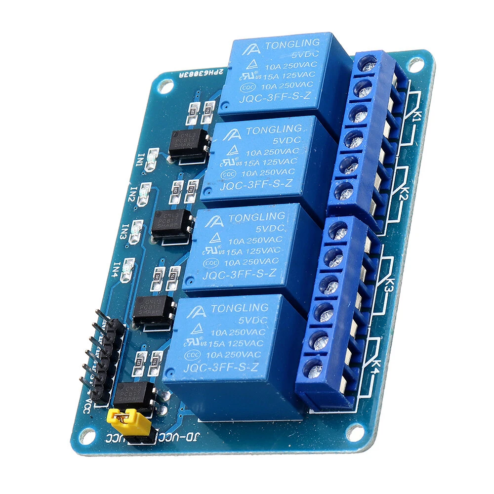 10pcs 5V 4 Channel Relay Module For PIC ARM DSP AVR MSP430 Blue Geekcreit for Ar — view 6