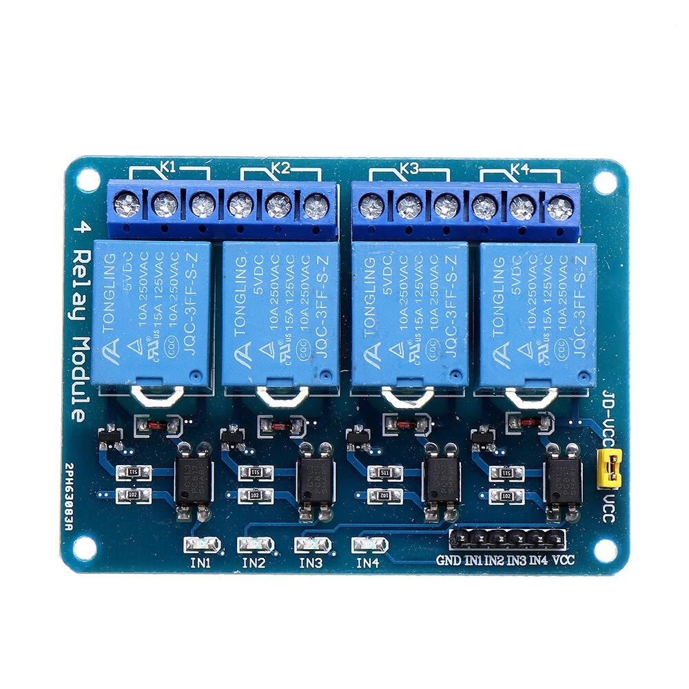 10pcs 5V 4 Channel Relay Module For PIC ARM DSP AVR MSP430 Blue Geekcreit for Ar — view 7