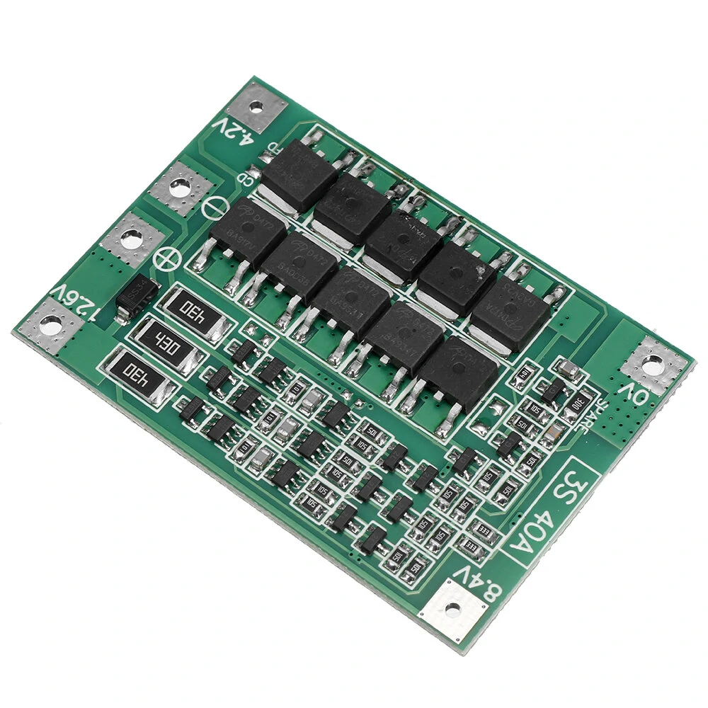 10PCS BMS 3S 40A 18650 Lithium Battery Charger Protection Board 11.1V 12.6V PCB for Drill Motor with Balance — view 2