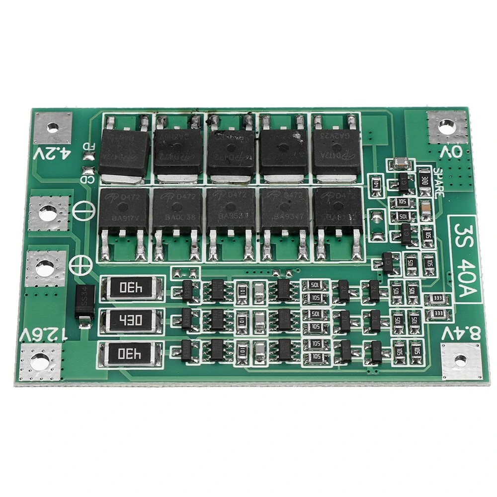 10PCS BMS 3S 40A 18650 Lithium Battery Charger Protection Board 11.1V 12.6V PCB for Drill Motor with Balance — view 3